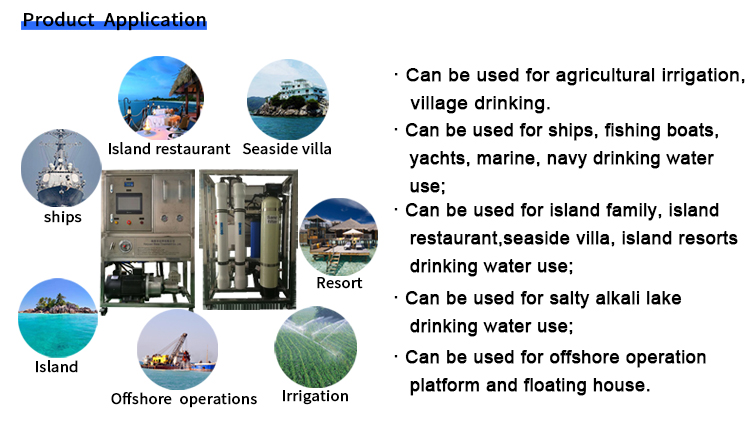 Agua de mar RO Planta desaladora de agua de mar para barco