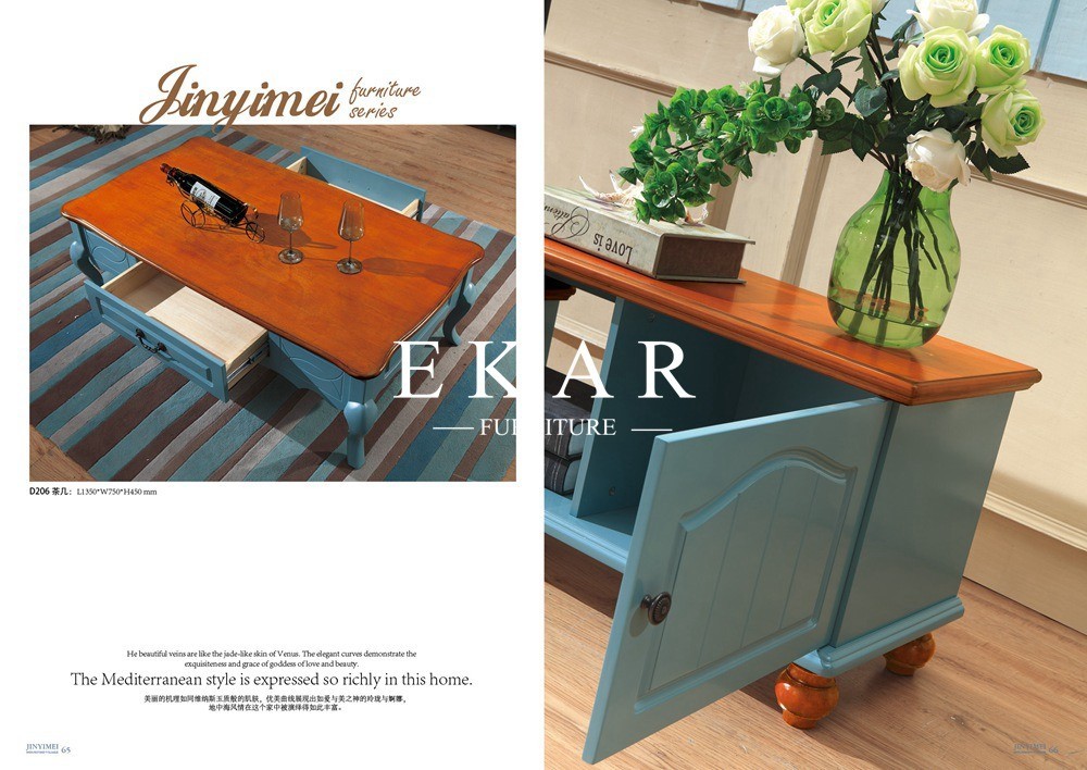 Mediterranean Concise design cabinet living room furniture wood coffee table