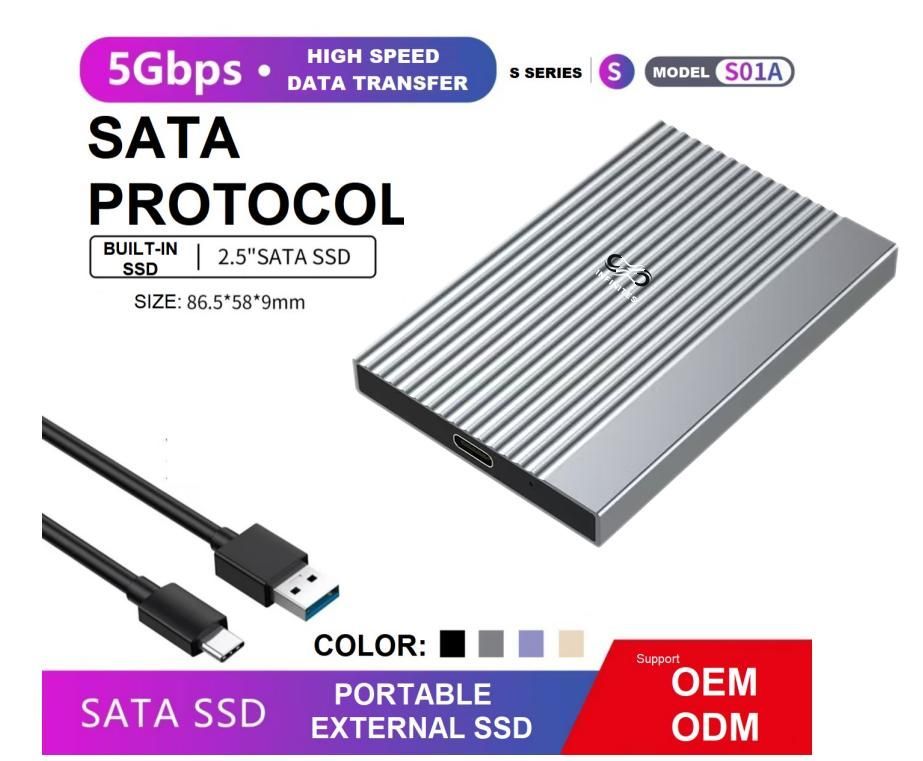 128GB 256GB 512GB 1tb 2tb 4tb 6tb 2.5&prime;high Speed Data Transfer portable External SATA SSD Built in SSD 5gbps