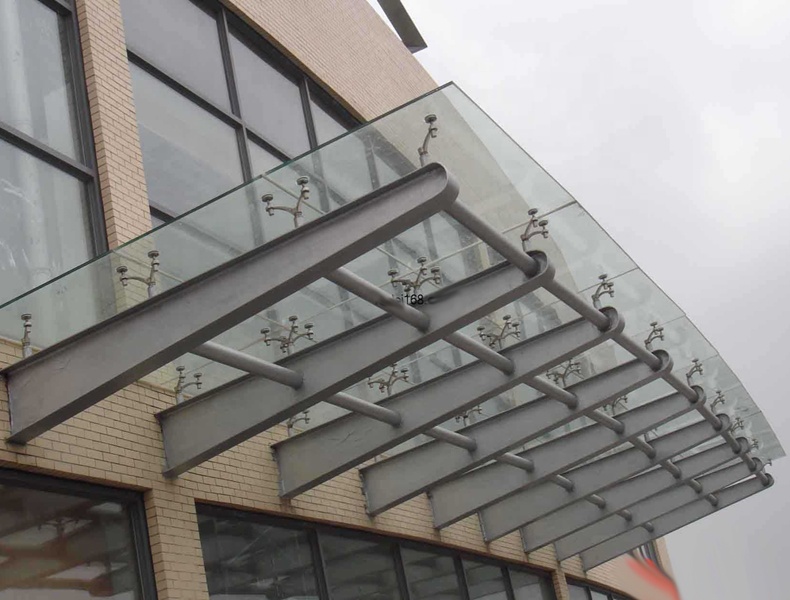 Supermarket Laminated Safety Glass Spiral Staircase Handrail for Indoor Decoration
