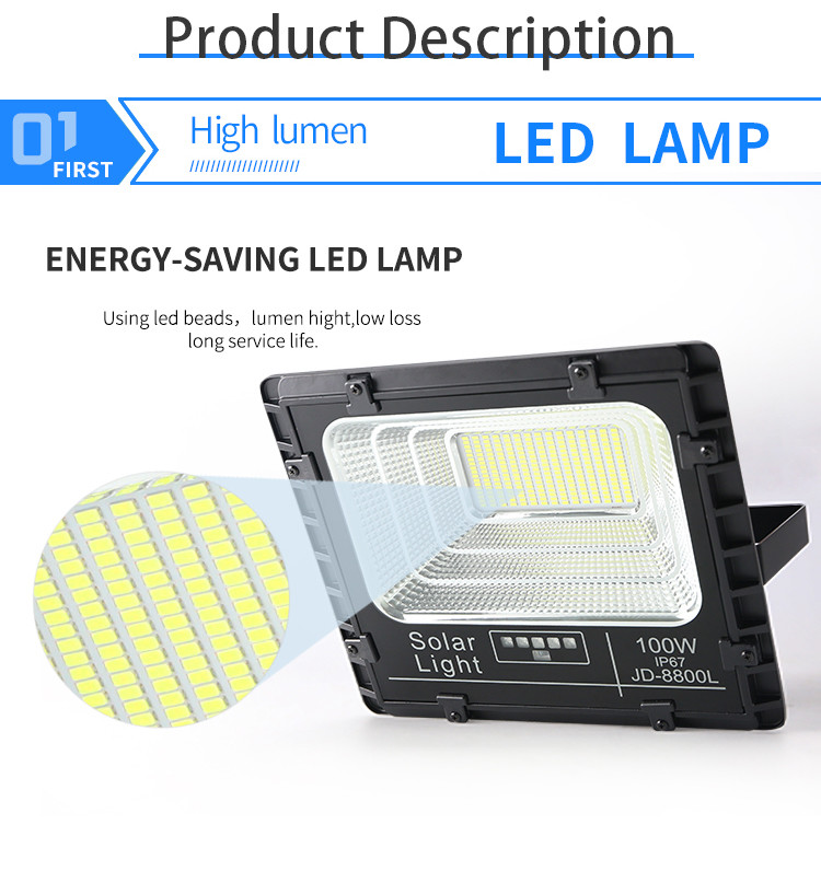ODM 300W Solar Flood Light Power Outdoor Lamp Remote Ip65 Waterproof 100w 500w Led