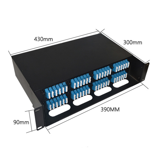 192 Port Quad LC 2RU MPO Fiber Patch Panel 8x24F Cassette Module