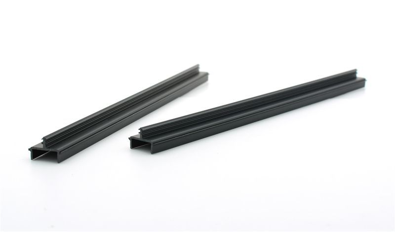 Matte Black Fixed Panel Shower Door Deep U-Channel Profile