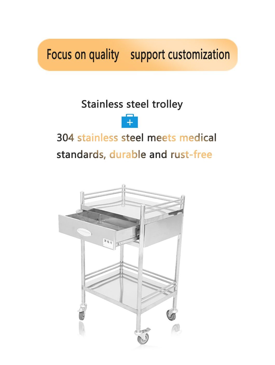 Emergency Carts Drugs Surgical Care Hospitals Clinics Medical Stainless Steel Medicine Carts