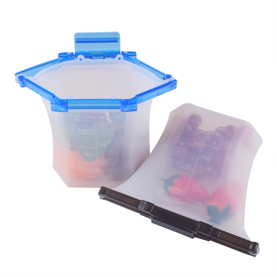 1.5L Sandwich Preservation Silicone Food Pouches Reusable Food Storage Bags