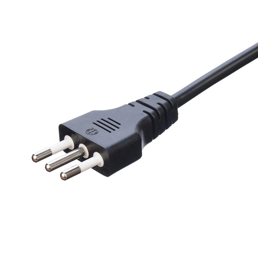 Commercial 3 Pin 16A Plug C5 Clover Connector Black Italia Standard Extension Cord Leads IMQ Power Cord H05vv-f 3g 0.75mm2