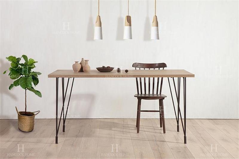 Contemporary Wood Dining Room Table 120×60×75CM With Minimalism Design