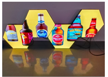 Customized Special Shaped Hexagon LED Display Non Linear Correction Network Technology P2