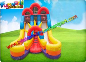 China Red Yellow Commercial Inflatable Slide , 16ft Double Inflatable Climbing Slide on sale