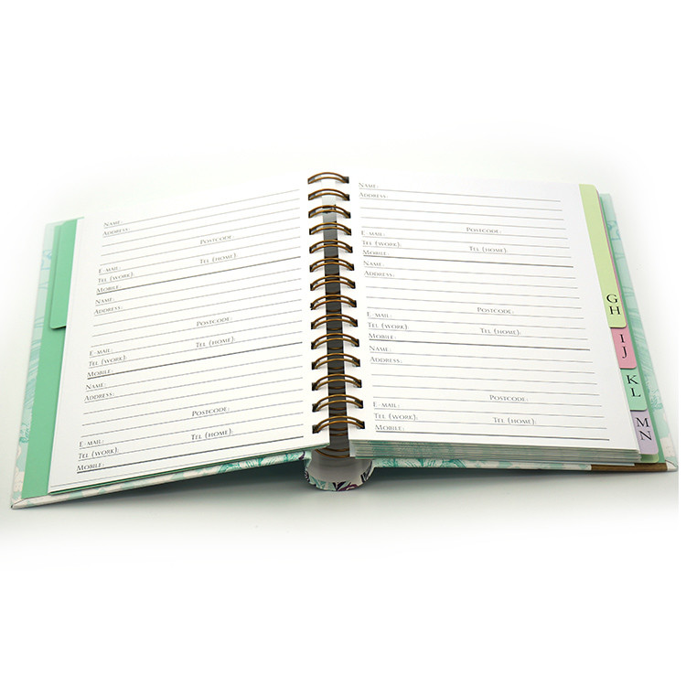 Hidden Hardcover Spiral Binding Book Printing Service With Tab Dividers 176*190mm