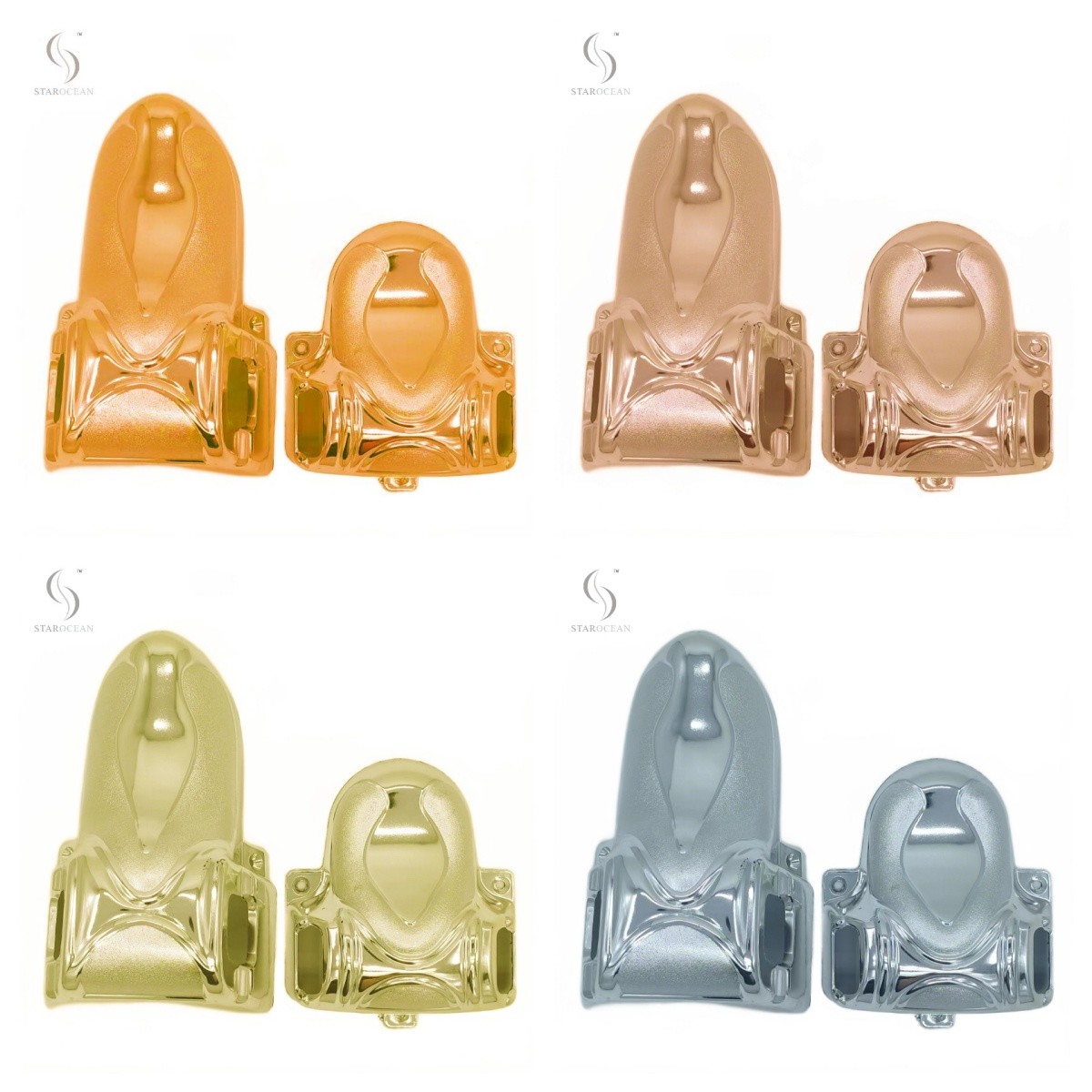 Customized Gold PP Electroplated Coffin Corner Funeral Hardware Decoration 5#G