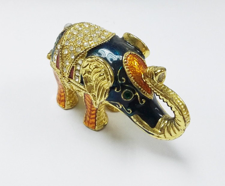 Fashion elephant shaped metal jewelry box custom elephant shaped jewelry box wholesale