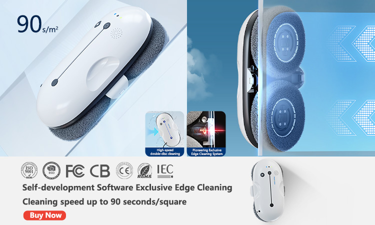 500 MAh Battery Huidi High Capacity Commercial Robot Vacuum Cleaner for Glass Cleaning