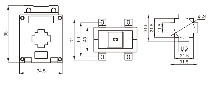 MSQ-30 current transformer 40/5a busbar current transformer