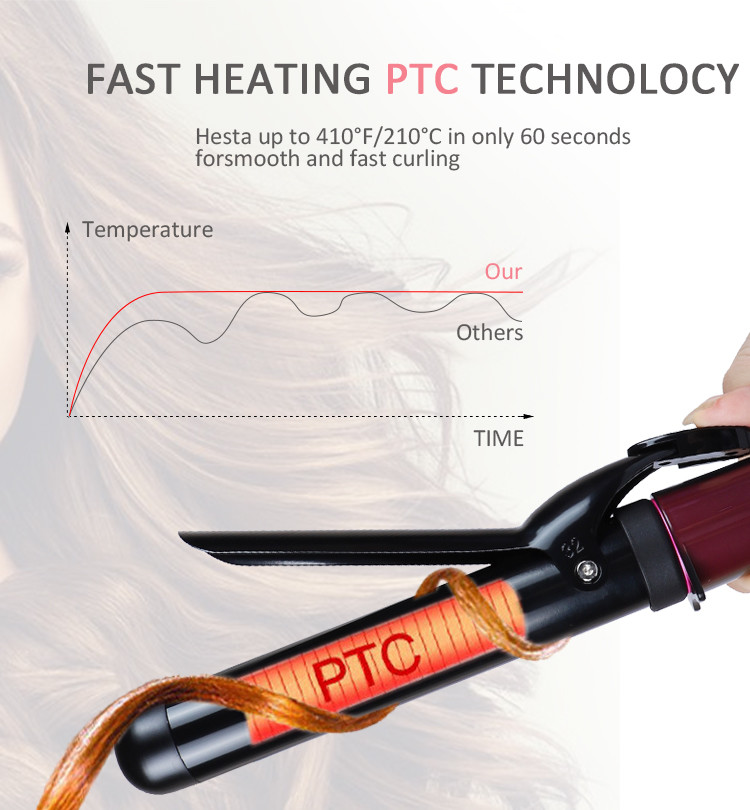 MeStar Hot Hair Tool , Tourmaline Ceramic Curling Iron with LED Display
