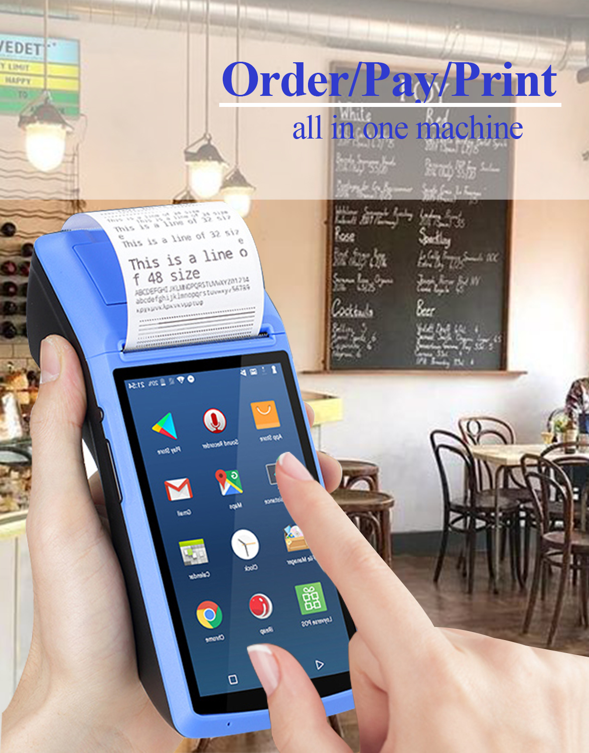 POS NFC Android Mobile POS Terminal With Label Or Receipt Printer