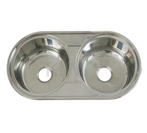 Buy cheap 9&quot; Depth Top Mount Stainless Steel Double Bowl Sink With Rounded Corners 20 Guage product
