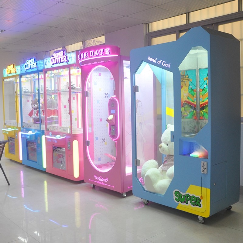 Classic Pink Coin Operated String Cutting Game Arcade Machine CUT WIN Skill Cut Ur Prize Game Machine