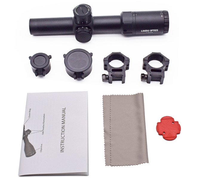 30mm 4x24 100yds Illuminated Reticle Riflescope With Mount Ring