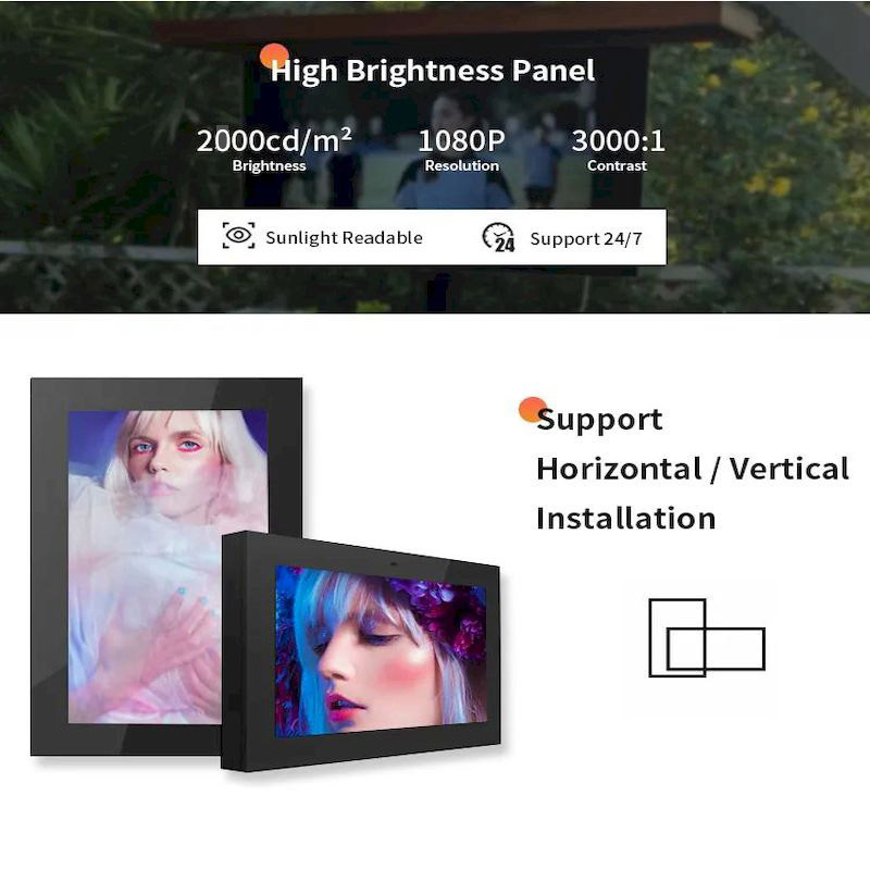 Wall Mounted Outdoor Digital Signage Player Advertising Display Waterproof
