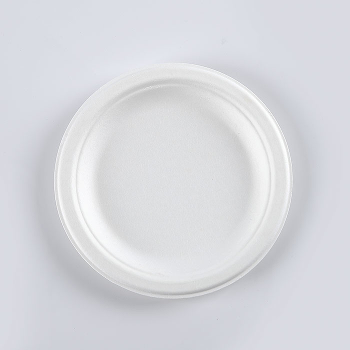 Custom eco friendly round party paper plate 7 inch biodegradable disposable sugarcane bagasse plate