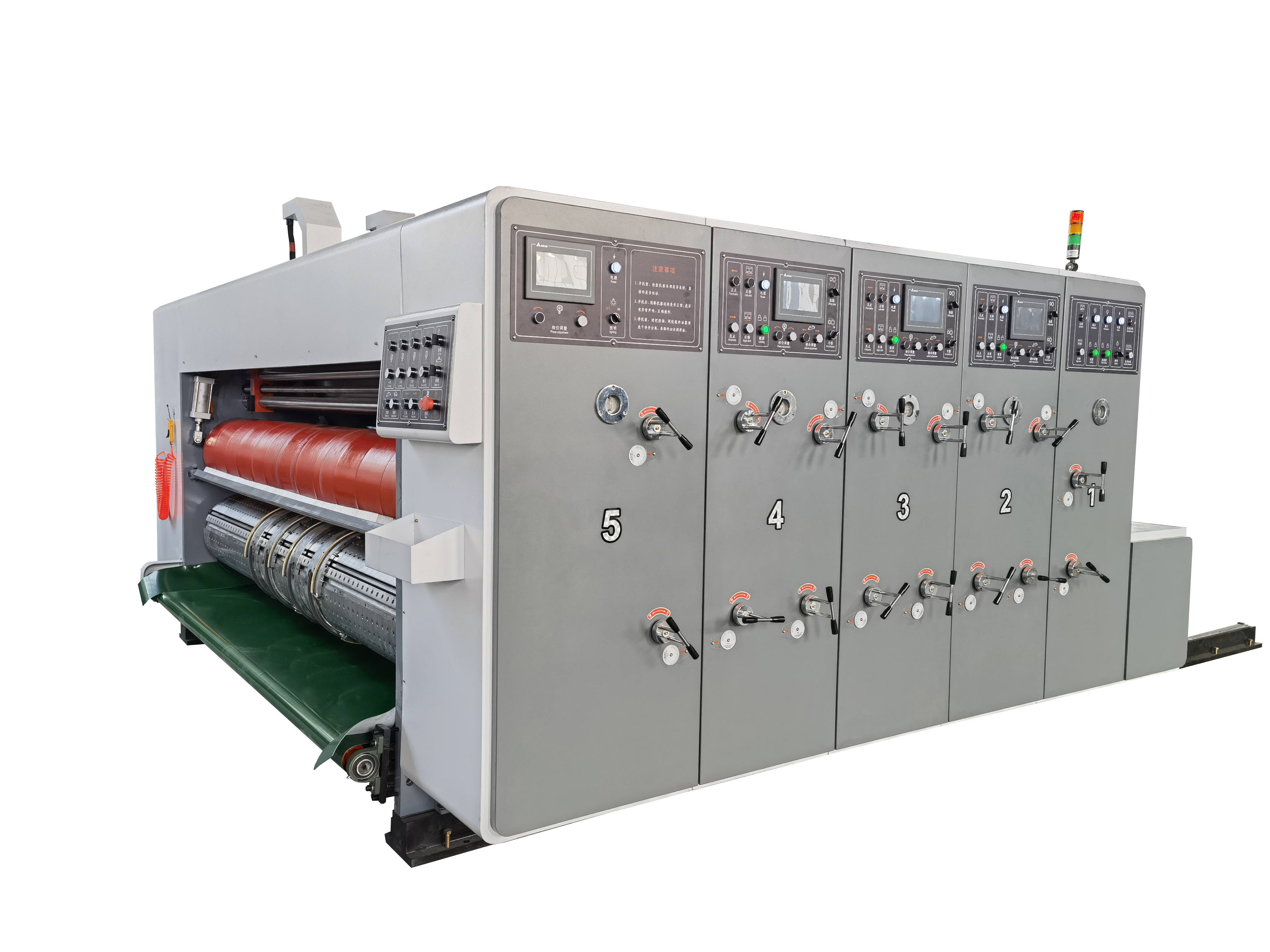 Vacuum Feeding 1-5 Colors Printer Slotter Die Cutter Machine 300pcs/Min