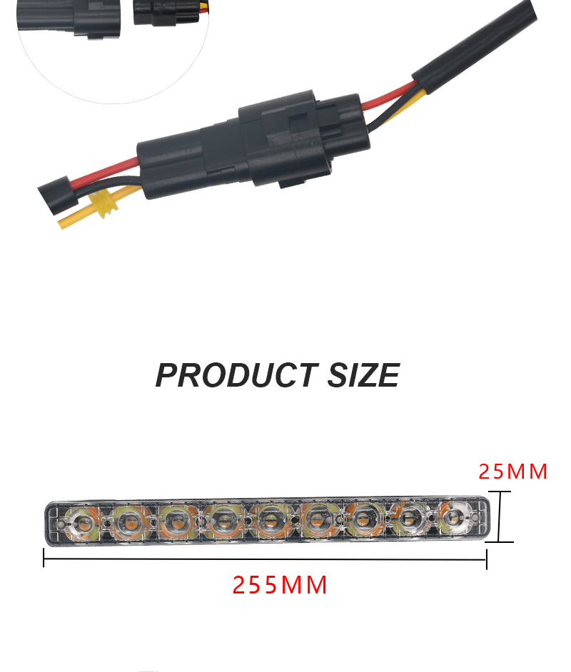 Aluminium Automobile Drl Car Headlight Led Tube Strip Two Color With ABS Lens