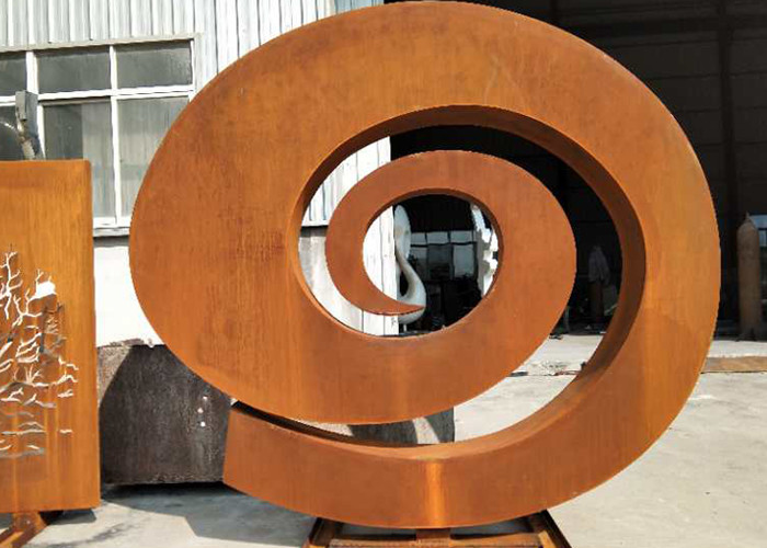 Forging Corten Steel Sculpture , Urban Landscape Rusty Metal Sculpture