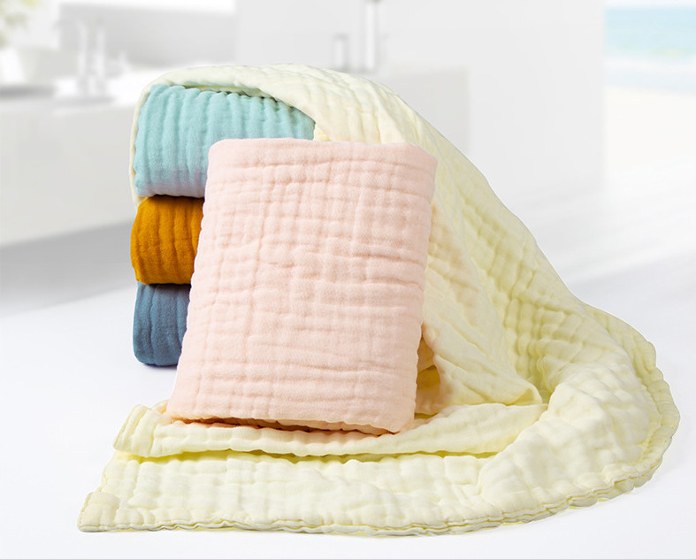 Six Layer Natural Crepe Gauze Fabric No Flurescent Agent Skin Friendly