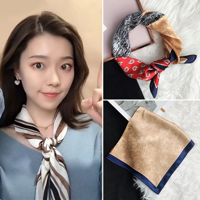 Spring New Silk Thin Women'S Scarf Lightweight Silk Fabric Korean Style