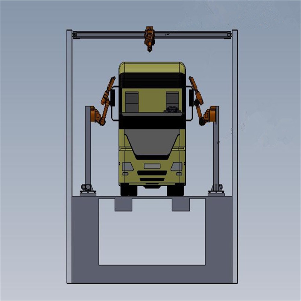 Bus Body 6 Axis Spray Painting Robot Air Spraying Two Silver Guides