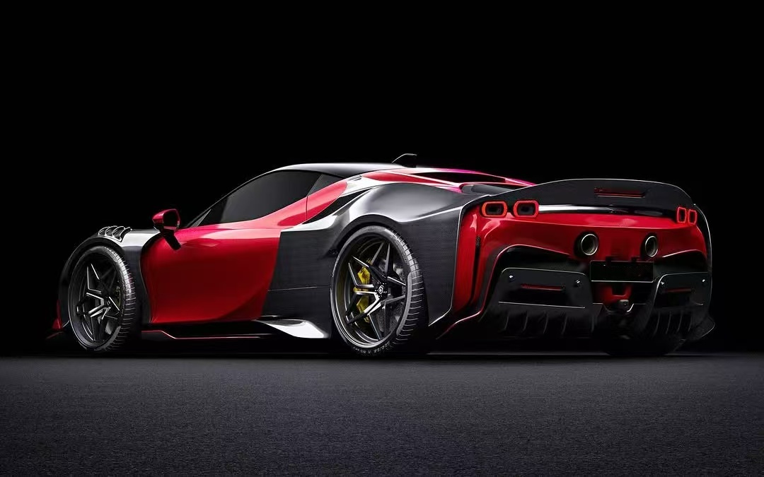 SF90 Ferrari Carbon Body Kit 2021 Widebody Kits ZE Style Wheel Arch