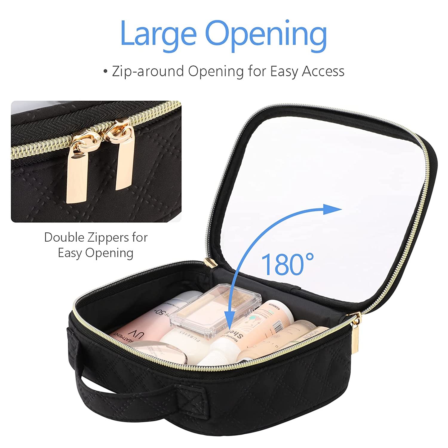 Custom Small Neoprene Transparent Standup Travel Storage Makeup Bag Pvc Clear Toiletry Cosmetic Black Bag