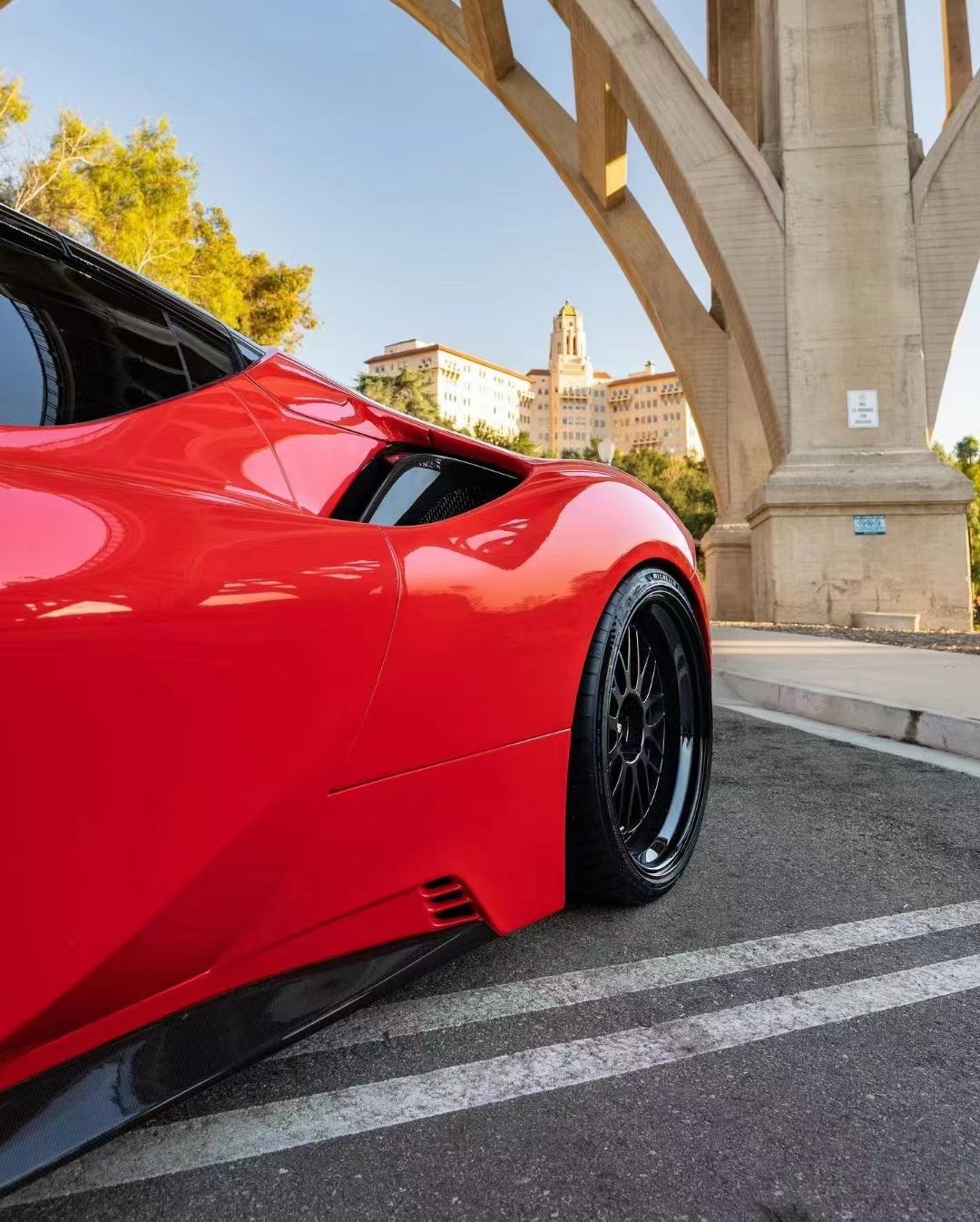 For Ferrari SF90 Carbon Fiber Body Kit SF90 Upgrade RYFT Style Jump Down Front Lip Diffuser Spoiler Body Kit