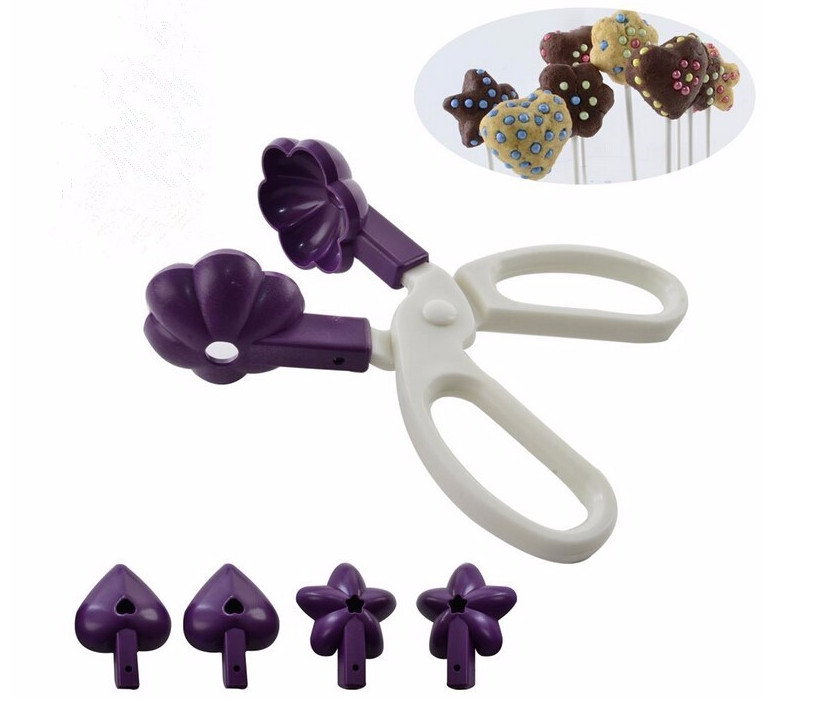 Heat Insulation Kitchen Baking Tools Plastic Heart Flower Star Scissor Mould