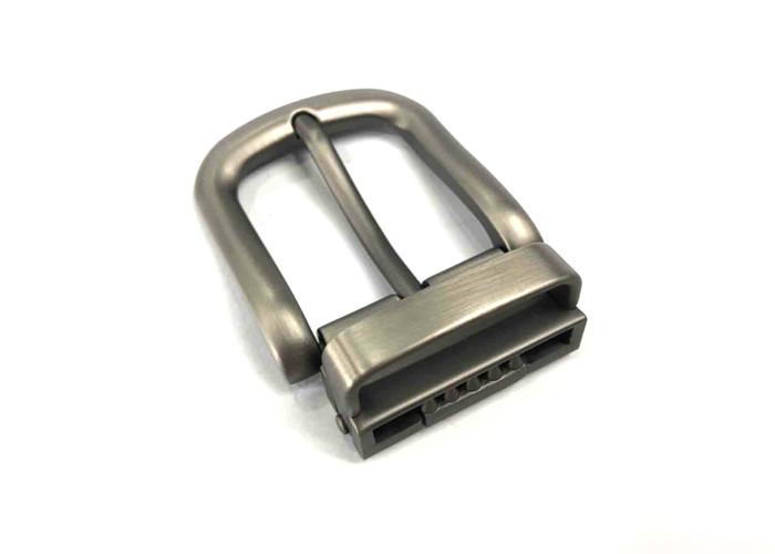 Brushed Gun Metal Nickel Free Replacement Belt Buckle , 1.2 Inch (30 mm) Clamp Belt Buckle With Round Edge