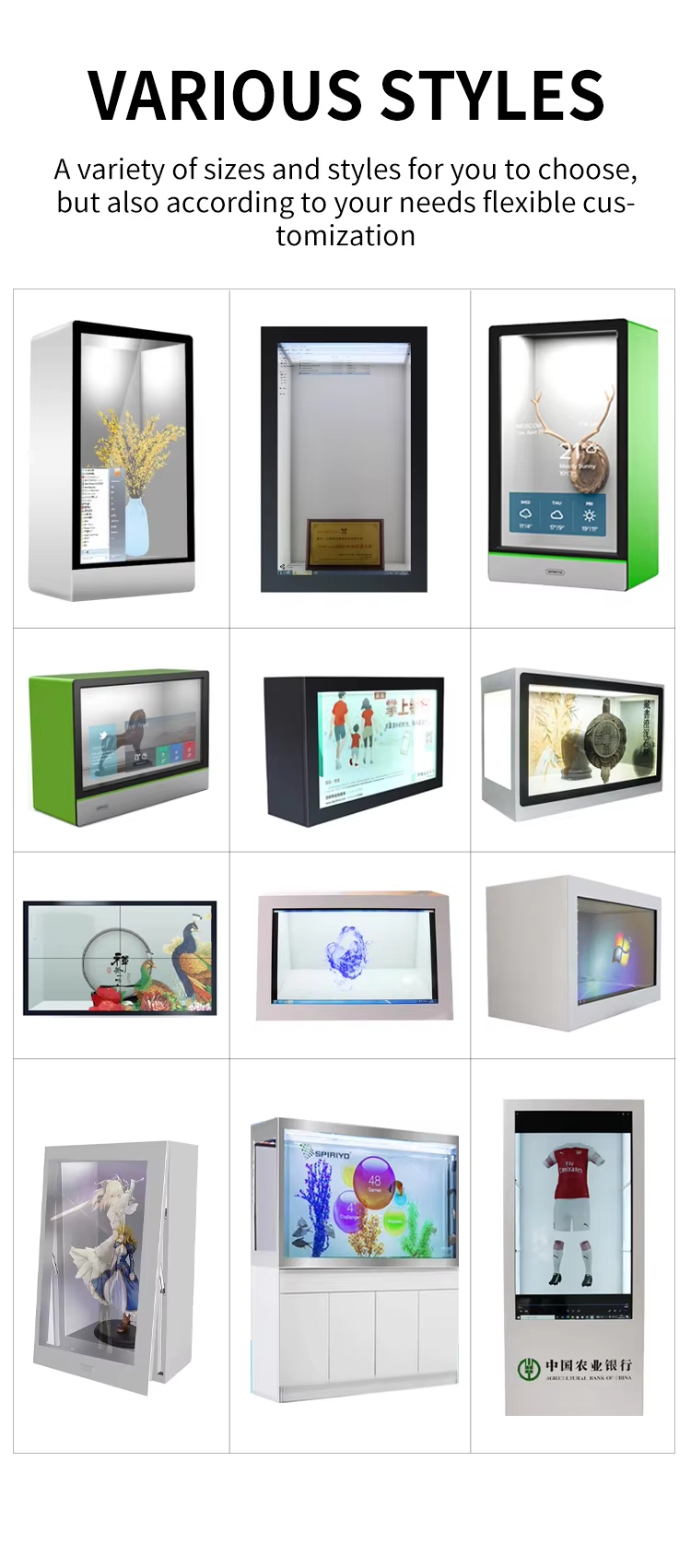 22inch 3D Hologram Box Transparent Lcd Showcase