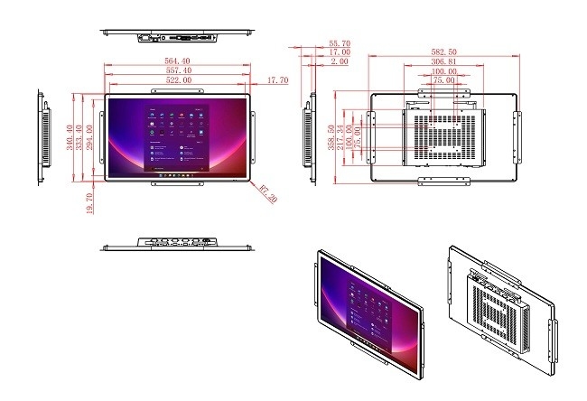 23.8-Inch Windows Industrial Hub for Logistics Operations, Traffic Management, Public Interfaces, and Retail Optimization