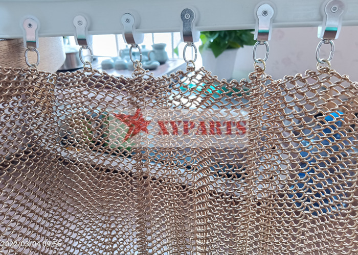 Stainless Steel 6x6mm Aperture Metal Mesh Drapery Used As Shower Curtain