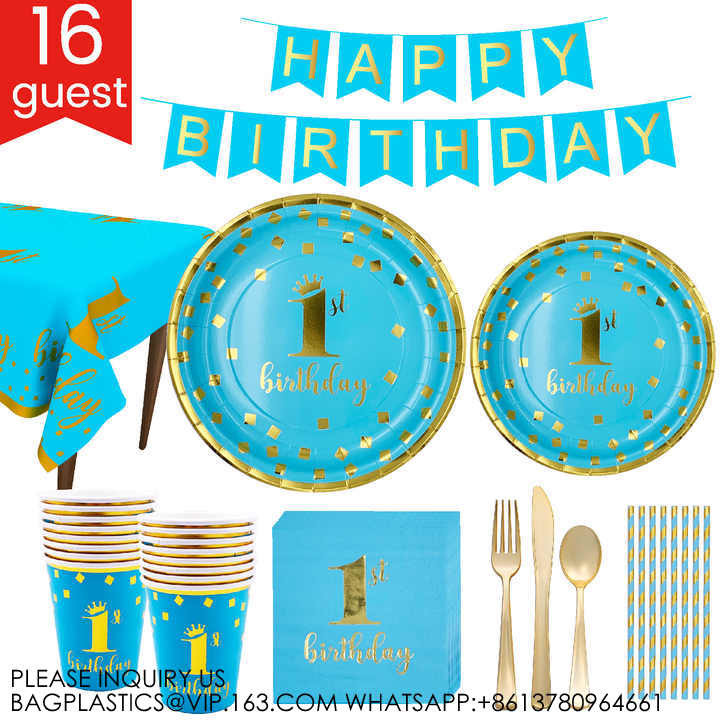 Baby'S Birthday Party Pink Paper Plate Napkin Cup Straw Tablecloth Decorative Birthday Party Supplies