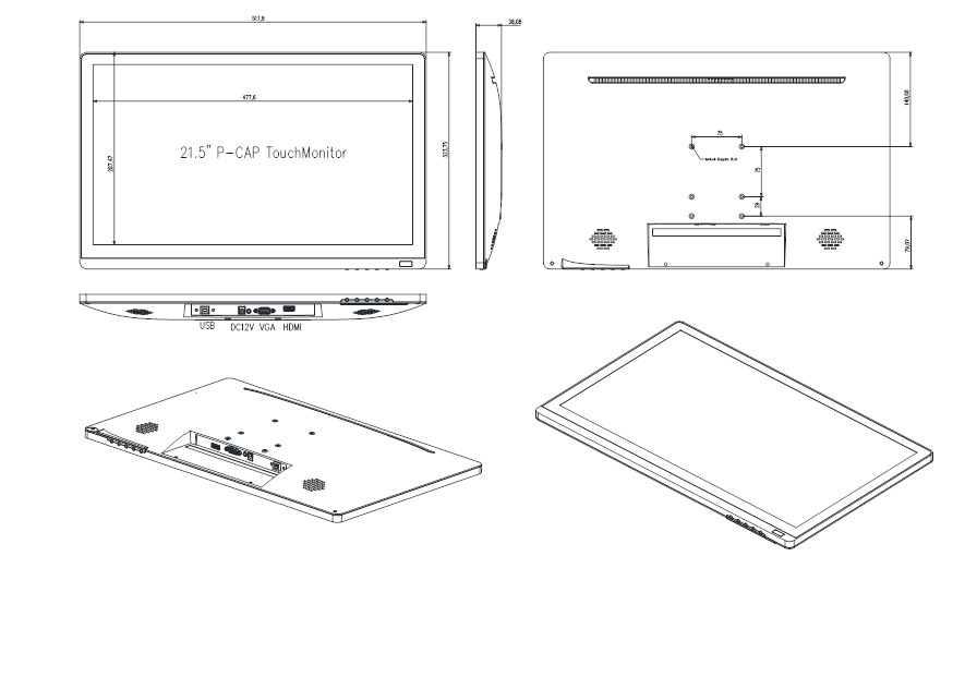 Vandalproof Desktop Touch Monitor