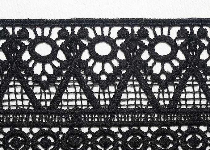 Guipure Polyester Lace Trims With Heavy Embroidery French Venice Chemical Ribbon