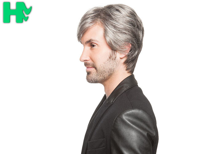New Arrival Friendly Best Selling Men MaleShort Synthetic Hair Wigs With Side Bang