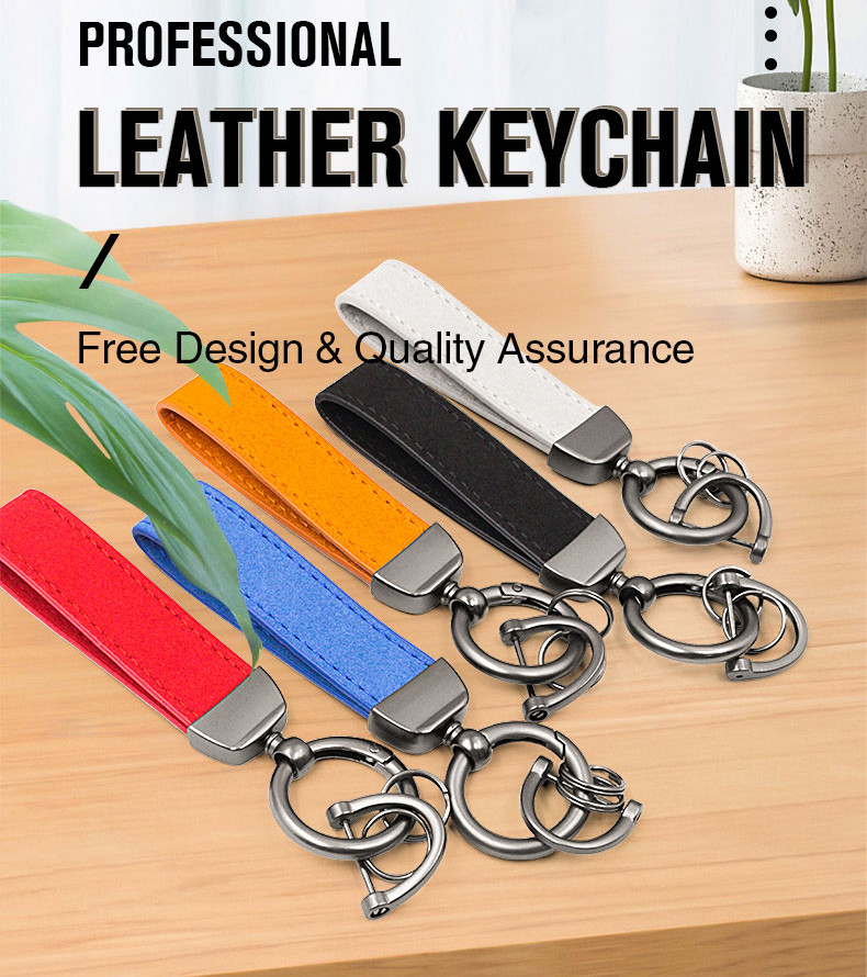 Car Braided Rope Pu Leather Key Holder with Engravable Laser Logo