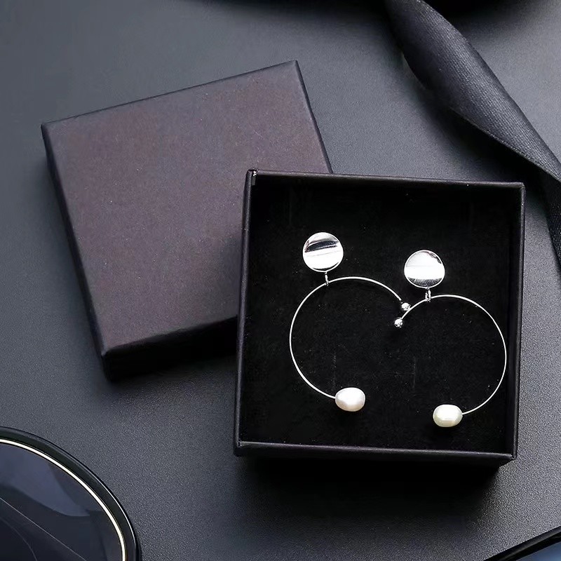 Black Paper Jewellery Packaging Jewelry Box For Earrings And Necklaces