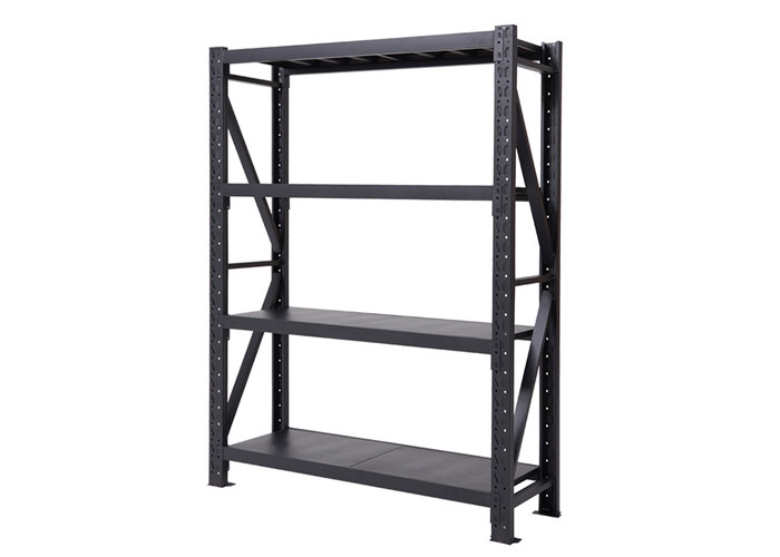 4 Layer Thickness 0.8mm Black Free Standing Shelf Electroplating Stainless Steel