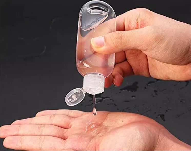 Clear 50mL PET Hand Wash Container Portable Refillable Empty Travel Squeeze Bottle with Hook