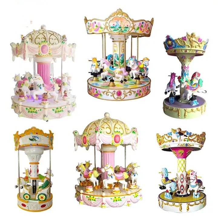 Plastic Adults Kiddie Carousel ride Coin Operated For Outdoor Playground