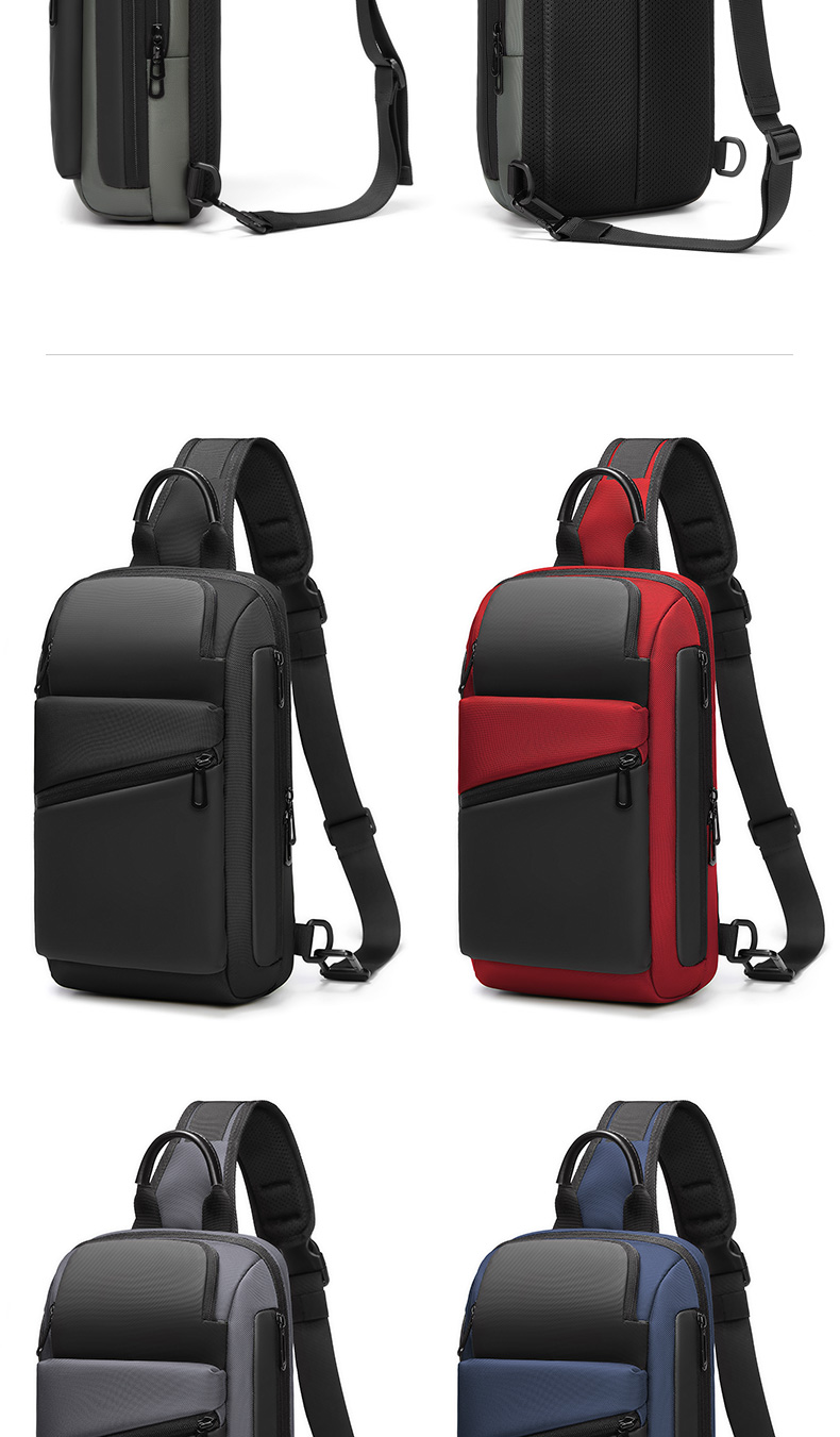 High Capacity Waterproof Mens Sling Bag Sports Crossbody Bag Wear Resistance