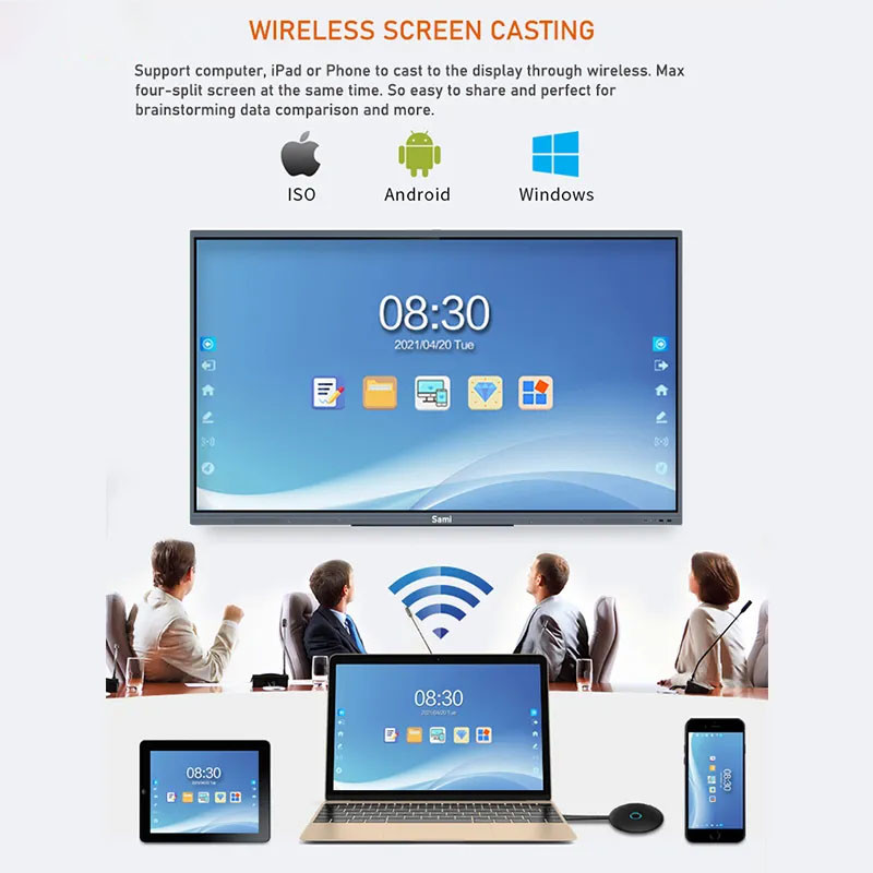 75inch Interactive Tv Touch Screen Advanced Graphics Mali-G51 GPU Smart Interactive Whiteboard
